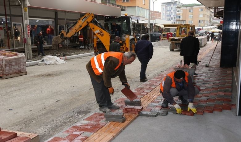 Bafra'da 2. Etap Kaldırım Çalışmaları