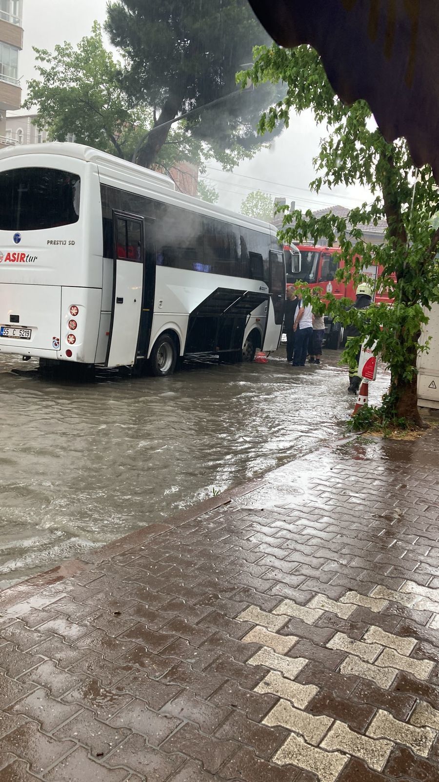 Bafra'da sağanak yağmur