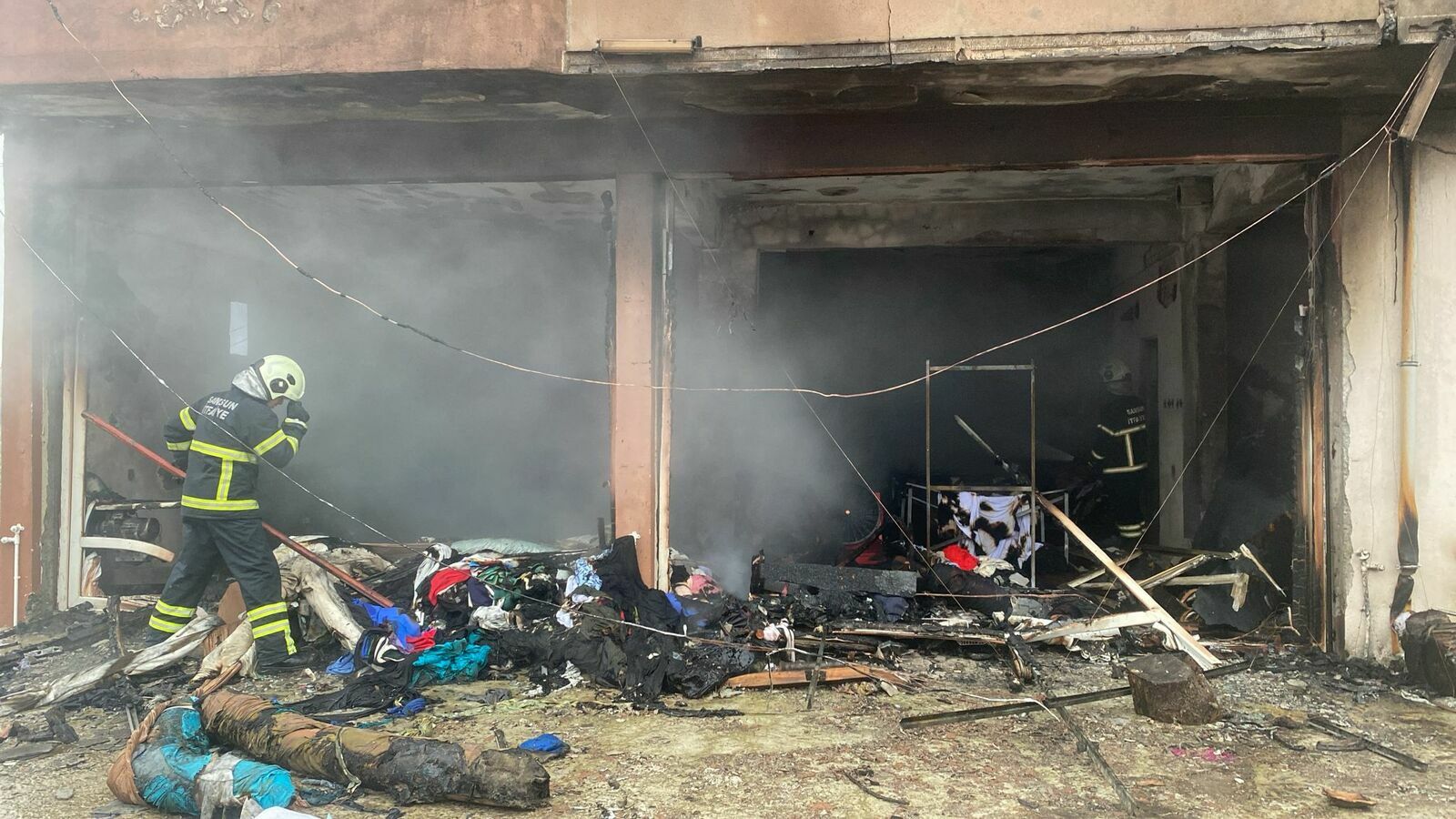 Bafra’da Tekstil Atölyesinde Yangın
