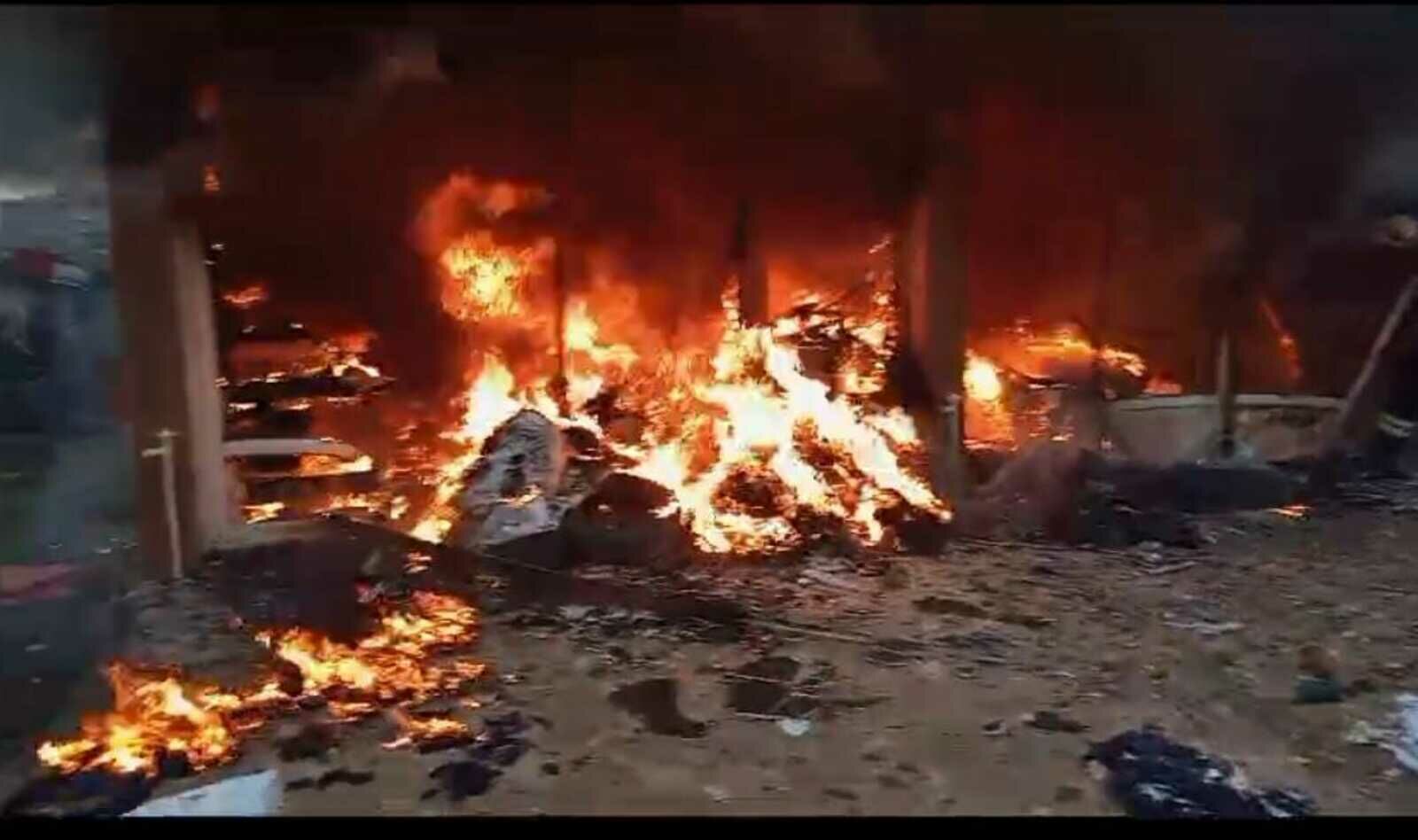 Bafra’da Tekstil Atölyesinde Yangın