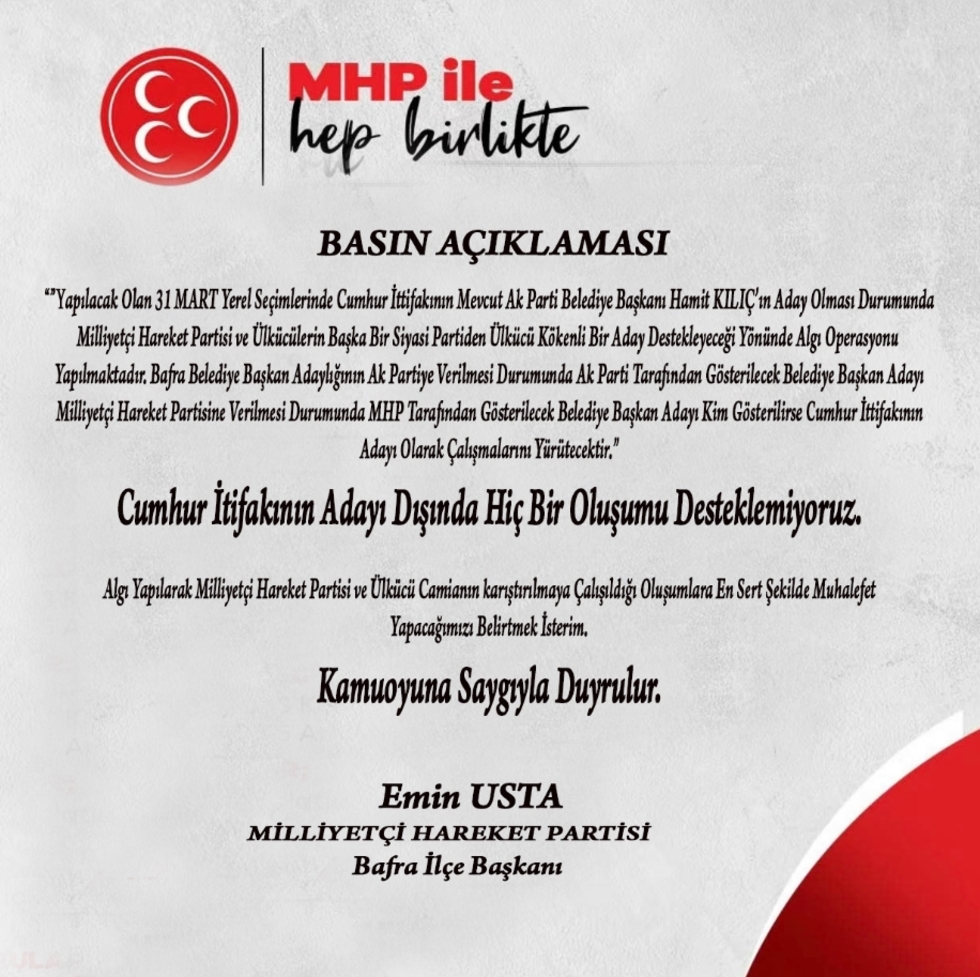 “bu Açıklama Mhp Yönetimini Bağlar” “bu Açıklama Mhp Yönetimini Bağlar”