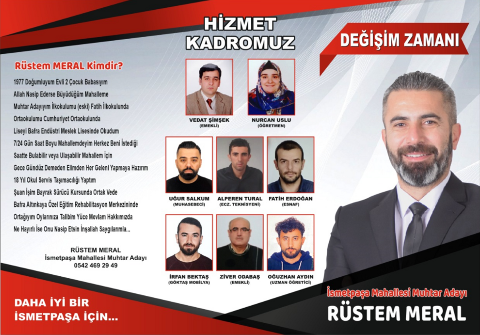 İşmetpaşa Mahallesi Muhtar Adayı Rüstem Meral İşmetpaşa Mahallesi Muhtar Adayı Rüstem Meral